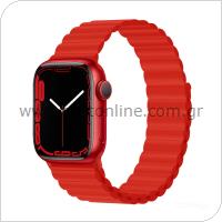 Strap Devia Sport3 Silicone Magnet Apple Watch (42/ 44/ 45mm) Deluxe Red