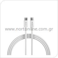 USB 2.0 Cable Devia EC042 USB C to USB C PD 60W 2m Smart White