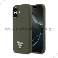 Θήκη Σιλικόνης Guess MagSafe Apple iPhone 17 Triangle Logo Χακί