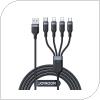 Καλώδιο Σύνδεσης USB 2.0 4in1 Joyroom Braided S-1T4018A18 USB A σε micro USB & USB C & 2 x Lightning 1.2m Μαύρο