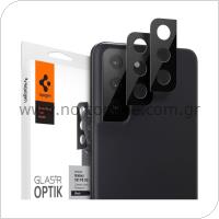 Tempered Glass Full Face Spigen Glas.tR Optik for Camera Lens Samsung G990B Galaxy S21 FE 5G Black (2 pcs)