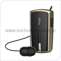 Bluetooth Headset iPro RH120 Retractable Black-Gold
