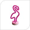 Neon LED Forever Light FSNE01 FLAMINGO (USB/Battery Operation & On/Off) with Stand Pink (Easter24)