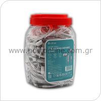Set Hands Free Stereo Devia Kintone A7 3.5mm White (50 pcs) VALUE PACK