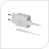 Travel Charger Devia RLC-526 12W with Dual Output USB A & USB C Cable EC305 1m Smart White