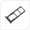 Βάση Κάρτας Sim & SD Samsung A037G Galaxy A03s Μαύρο (Original)