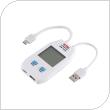 USB A and USB C Digital Tester Uni-T UT658DUAL with LCD Display Current & Voltage