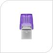 USB 3.2 Flash Disk Kingston DataTraveler Dual Drive DTDUO USB A & USB C 256GB Μωβ