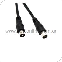 RF Cable M/F 5m Black (Bulk)