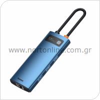 Hub USB C Baseus WKWG000003 6 σε 1 με RJ45 Metal Gleam Μπλε