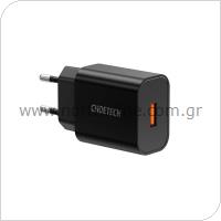 Travel Fast Charger Choetech Q5003 with Output USB A QC 3.0 18W Black