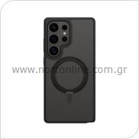 Θήκη TPU & PC Shock Proof Devia Magnetic Samsung Galaxy S25 5G με Περιστρεφόμενο Βραχίονα Delight Διάφανο