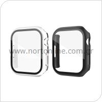 PC Cover with Tempered Glass Ahastyle WG65 Premium Apple Watch Ultra 49mm Black-Clear (2 pcs)