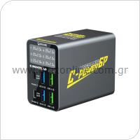 Smart Digital Display Fast Charger Mechanic C-Power 6P 90W with 6 USB A & USB C Ports PD / QC3.0