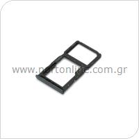 Sim & SD Card Holder Huawei P30 Lite Black (OEM)