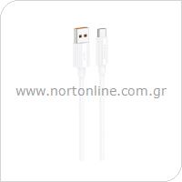 Καλώδιο Σύνδεσης USB 2.0 Foneng XS07 USB A σε USB C 3Α 1.2m Λευκό