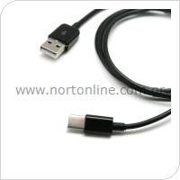 USB 2.0 Cable USB A to USB C 1m Black (Bulk)
