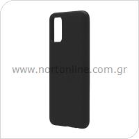 Θήκη Liquid Silicon inos Samsung A025F Galaxy A02s L-Cover Μαύρο