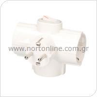 Power Adapter GSC 3 Way with Switch White