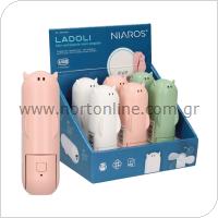 Handheld Fan Foldable Portable Niaros Ladoli 0.5W Mini White/ Green/ Pink (6 pcs) VALUE PACK