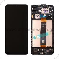 LCD with Touch Screen & Front Cover Samsung A127F Galaxy A12 Nacho Black (Original)