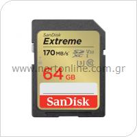 Κάρτα μνήμης SDXC C10 UHS-I SanDisk Extreme 170MB/s 64Gb