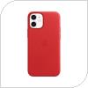 Θήκη Δερμάτινη με MagSafe Apple MHK73 iPhone 12 mini Κόκκινο