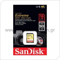 Κάρτα μνήμης SDHC C10 UHS-I SanDisk Extreme 90MB/s 16Gb