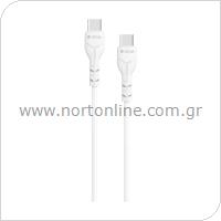 Καλώδιο Σύνδεσης USB 2.0 Devia EC151 USB C σε USB C 1m Kintone Eco-Friendly Λευκό