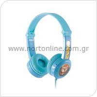 Wired Stereo Headphones Buddyphones Travel for Kids Blue