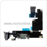 Flex Cable Apple iPhone 6 Plus with Plugin Connector, Hands Free Connector & Microphone Black (OEM)