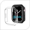 Θήκη PC Ahastyle WG59 Apple Watch 7 41mm Ματ Διάφανο & Μαύρο (2 τεμ.)