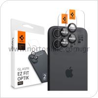 Προστατευτικό Κάλυμμα Κάμερας Spigen Optik.tR EZ-FIT για Τζαμάκι Κάμερας Apple iPhone 16 / 16 Plus/ 17 Black (2 τεμ.)