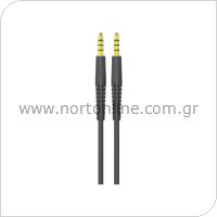 Audio Aux Cable Budi 3.5mm/3.5mm 1.2m Black