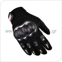 Motorcycle Gloves for Smartphone with Knuckle Protector Black (OEM)