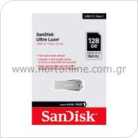 USB 3.1 Flash Disk SanDisk Ultra Luxe SDCZ74 USB A 128GB 150MB/s Ασημί