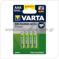 Rechargable Battery Varta AAA 1000mAh NiMH 1.2V Ready2Use (3+1 pcs.)