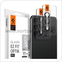 Προστατευτικό Κάλυμμα Κάμερας Spigen Optik.tR EZ-FIT για Τζαμάκι Κάμερας Samsung S911B Galaxy S23 5G/ S916B Galaxy S23 Plus 5G Μαύρο (2 τεμ.)
