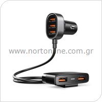 Car Fast Charger Joyroom JR-CL03 with 5 USB A Ports (3 + 2 with Extension Cable) 31W Black