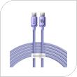 USB 2.0 Cable Baseus Crystal Shine USB C to USB C PD 100W 5A 2m Purple