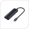 Hub Adapter USB C Devia EC136 4in1 to HDMI & PD Grey