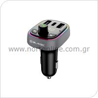 Φορτιστής Αυτοκινήτου + Bluetooth MP3 + Πομπός FM Blavec TR-03 με Διπλή Έξοδο USB A & USB C PD 30W Μαύρο