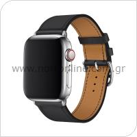 Λουράκι Devia Elegant PU Leather Apple Watch (42/ 44/ 45/ 49mm) Μαύρο