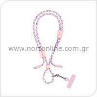 USB 2.0 Cable Woven Adjustable Lanyard Devia EC429 USB C to Lightning PD 27W 1.6m Cable Pro5 Pink