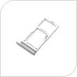 Sim & SD Card Holder Samsung N770F Galaxy Note 10 Lite Silver (Original)