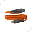 Καλώδιο Σύνδεσης USB 2.0 Hammer Magnetic Braided USB A σε USB C 65W 1m Πορτοκαλί