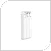 Power Bank Devia EP096 10000mAh with 4 Built-in Cables Kintone White
