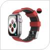 Λουράκι Σιλικόνης Ahastyle WA11 Duotone Premium Silicone Apple Watch (38/ 40/ 41mm) Σκούρο Κόκκινο-Μαύρο