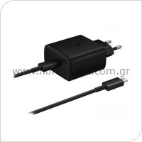 Φορτιστής Ταξιδίου Ταχείας Φόρτισης Samsung EP-TA845 2.25A 45W & Καλώδιο USB C Μαύρο (Ασυσκεύαστο)