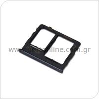 Sim & SD Card Holder Samsung A326B Galaxy A32 5G Black (Original)